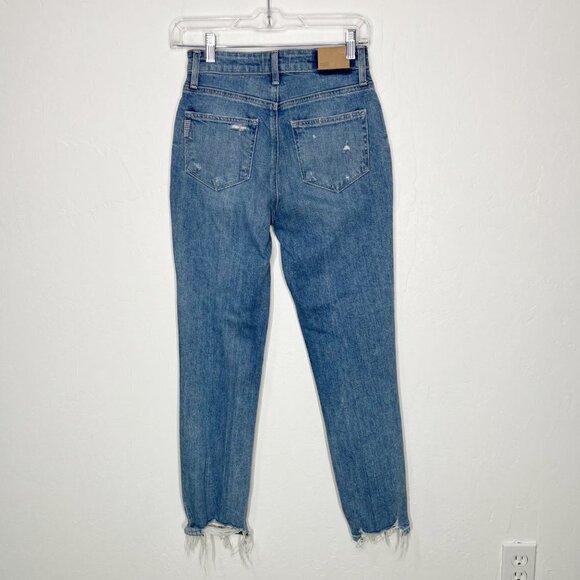 Paige Sarah Slim Cancun Destroyed Hem High Rise Jeans Size 24 light wash - Picture 8 of 11